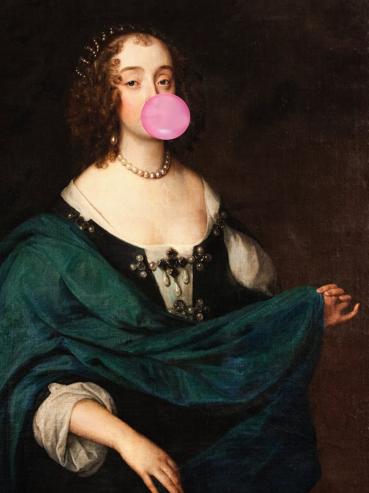 Bubble Gum Portrait, Altered Art