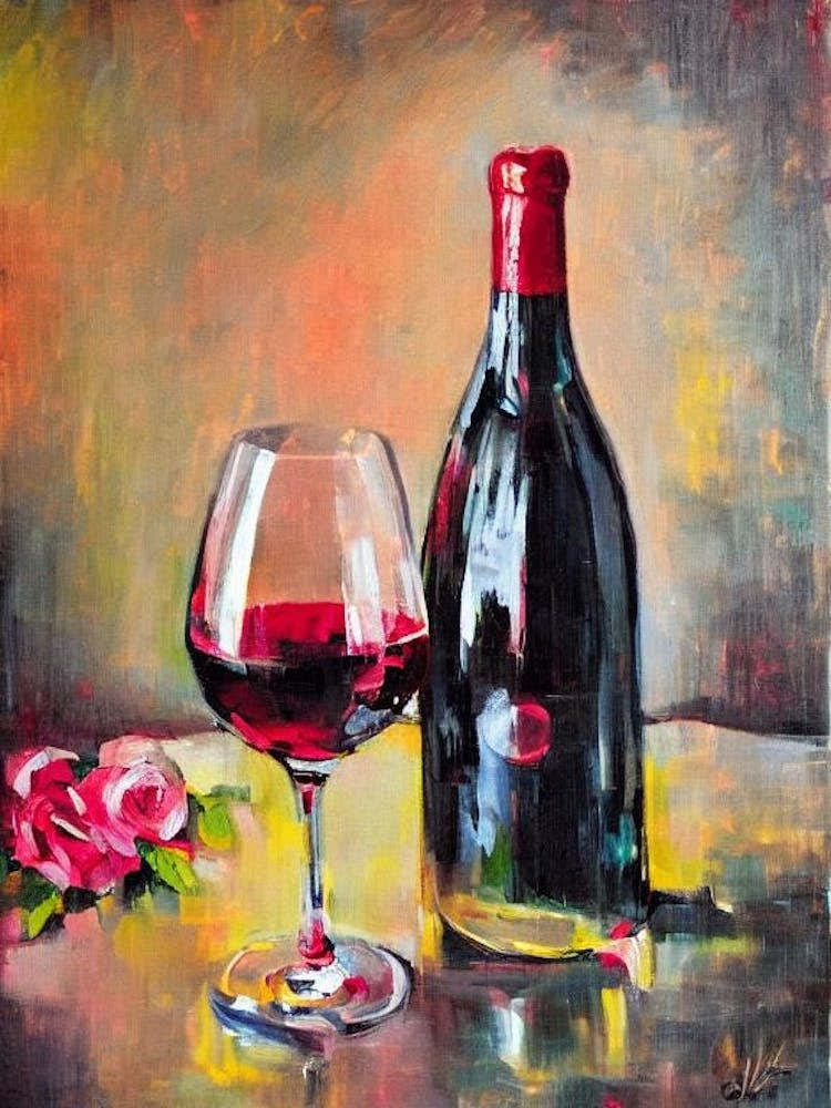 Gamay Rosé Oil Painting Cocktail Poster