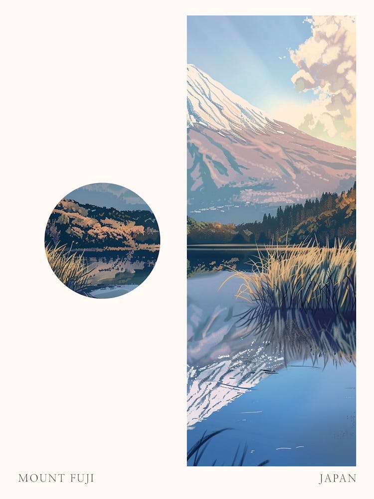 Mount Fuji Japan 7 Cut Out Travel Poster