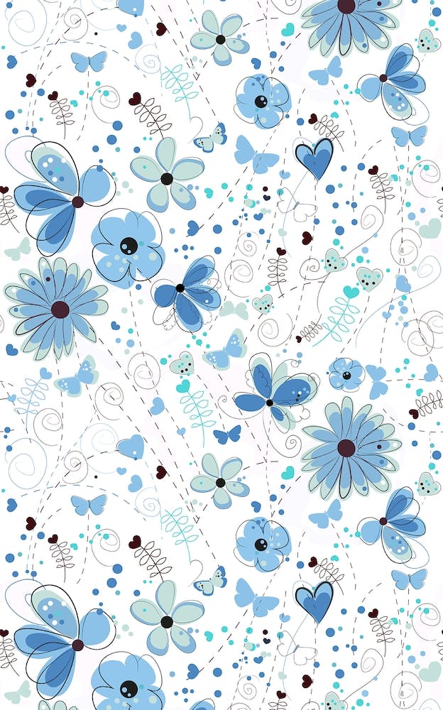 Blue Elegant Flowers