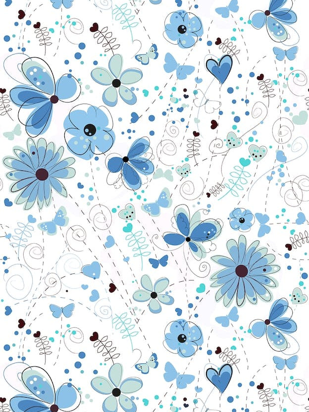 Blue Elegant Flowers