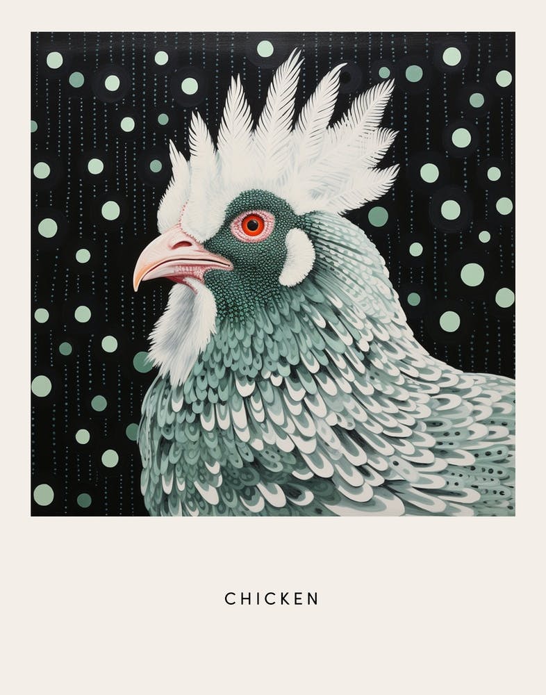 Ohara Koson Inspired Bird Painting Chicken 6 Poster