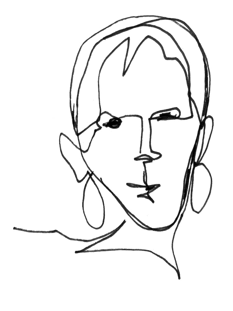 Geraldine Female Black And White Line Art