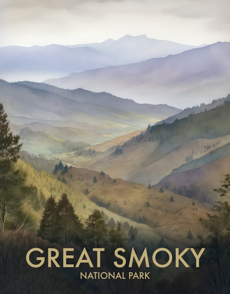 Great Smoky National Park Vintage Travel Poster 5