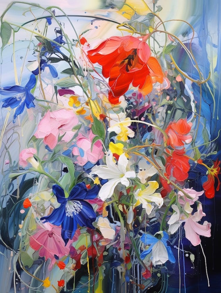 Abstract Flower Painting Lobelia 2