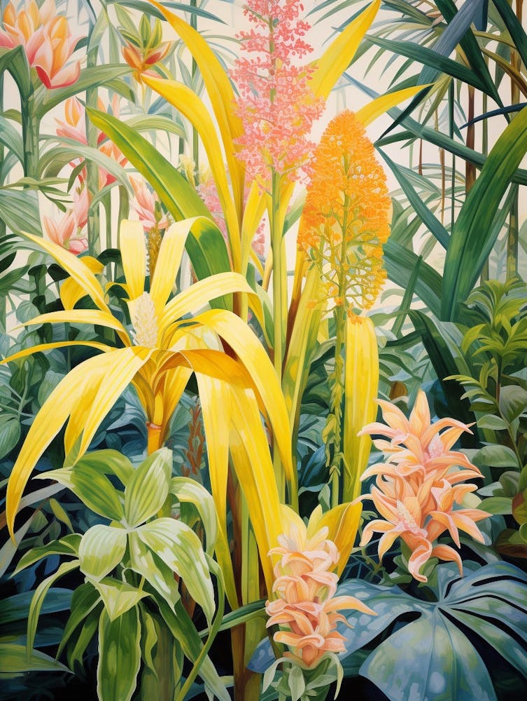 Tropical Plant Painting Dracaena Lemon Lime Plant 1