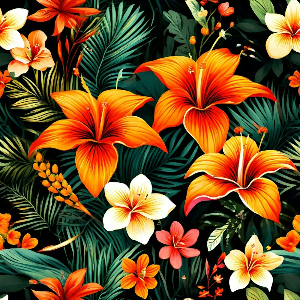 Tropical Floral Seamless Pattern