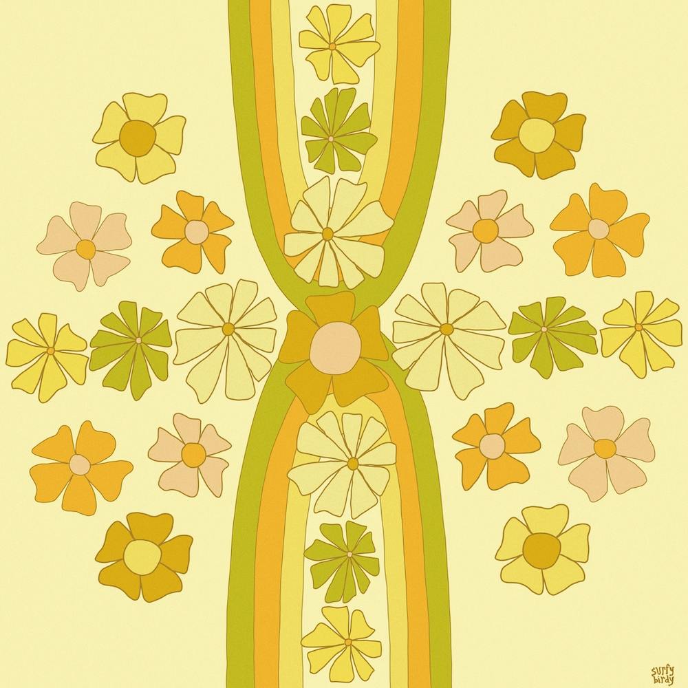 Retro Flower Rainbow Visions by Surfy Birdy