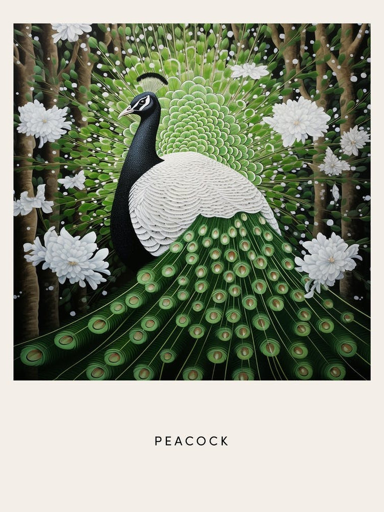 Ohara Koson Inspired Bird Painting Peacock 4 Poster