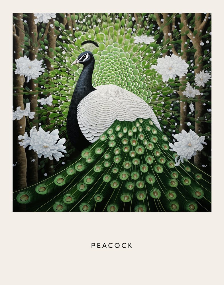 Ohara Koson Inspired Bird Painting Peacock 4 Poster