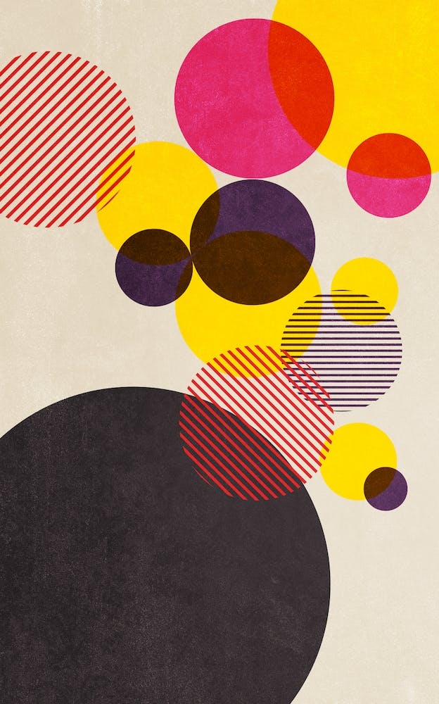 Dots In Yellow Raspberry And Dark Purple