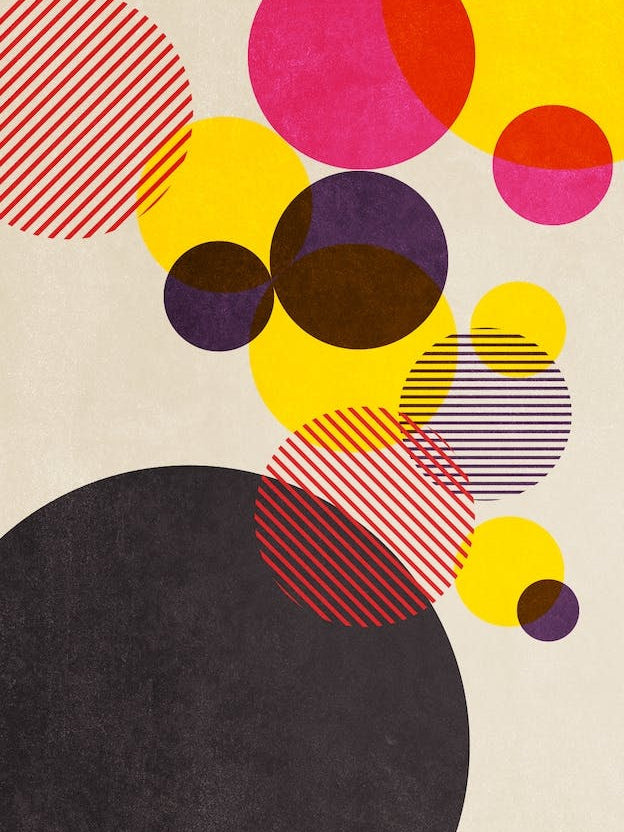 Dots In Yellow Raspberry And Dark Purple