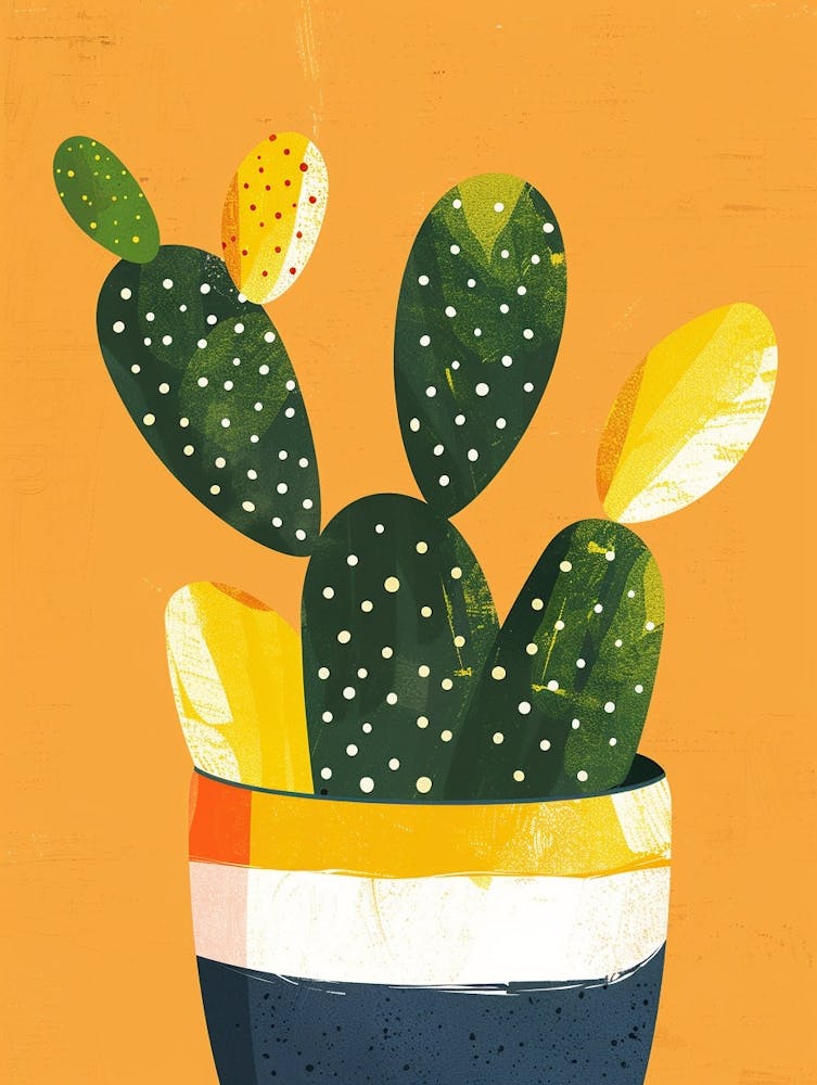 Easter Cactus Plant Minimalist Illustration 9