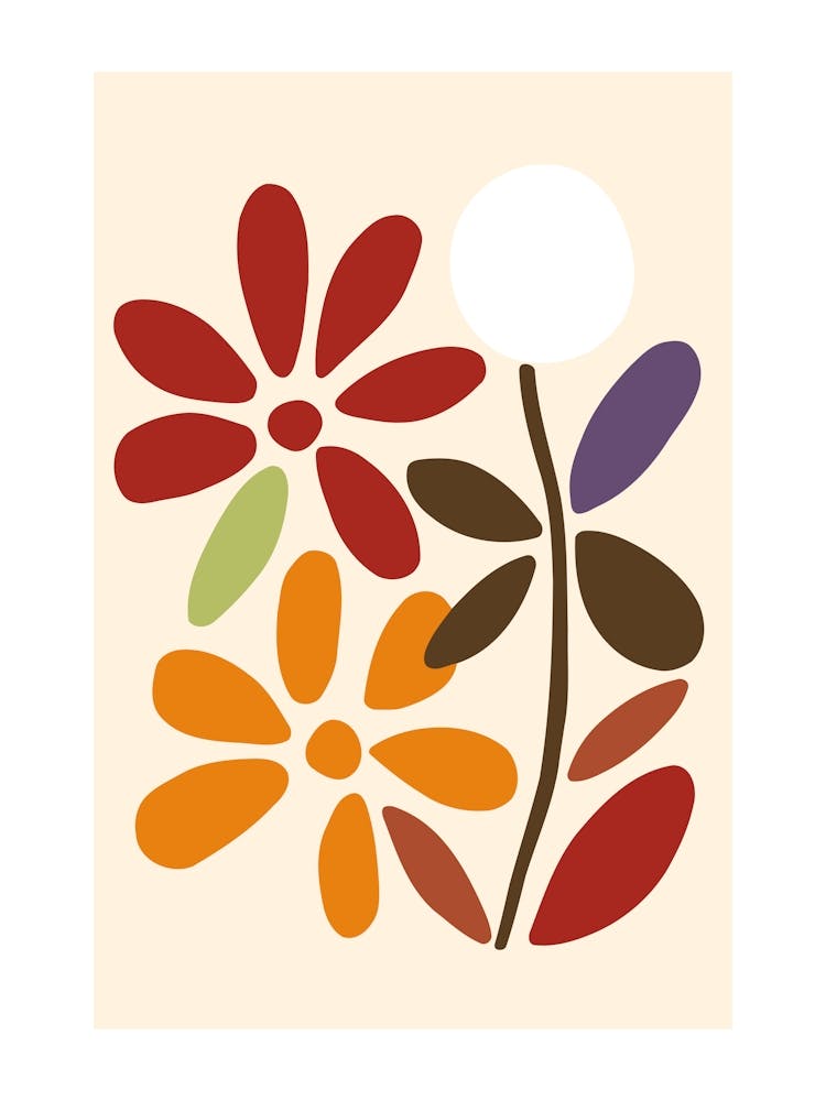 Art bohème Fleurs d'Automne Botaniques