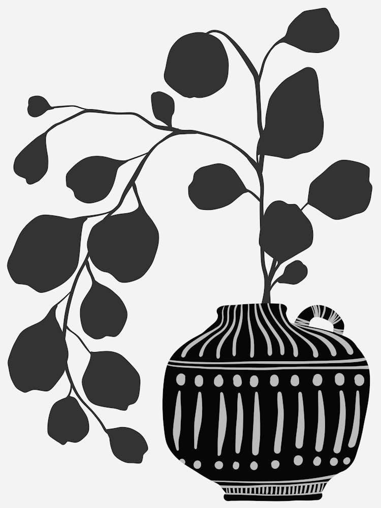 Black And White Flower Vase