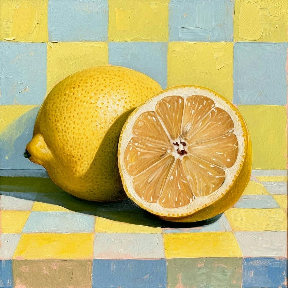 Lemon Pastel Checkerboard 2