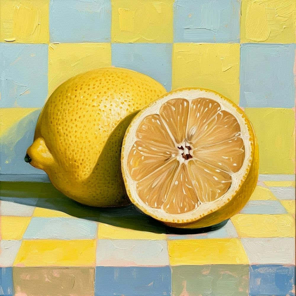 Lemon Pastel Checkerboard 2