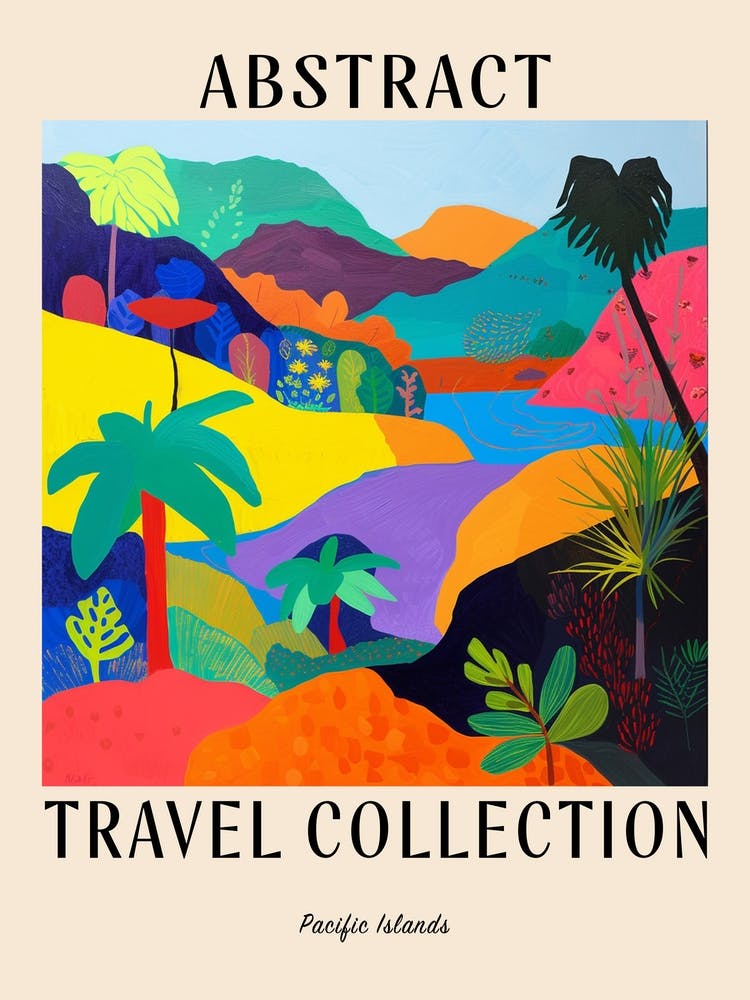 Abstract Travel Collection Poster Pacific Islands 1