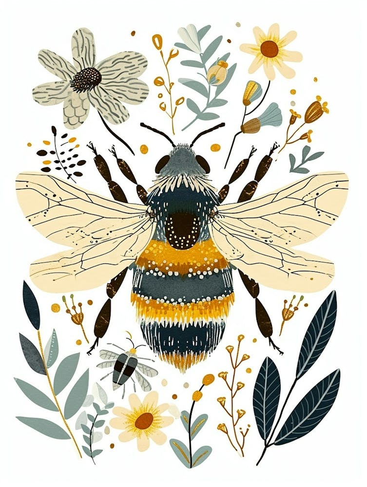 Colourful Insect Illustration Bee 13