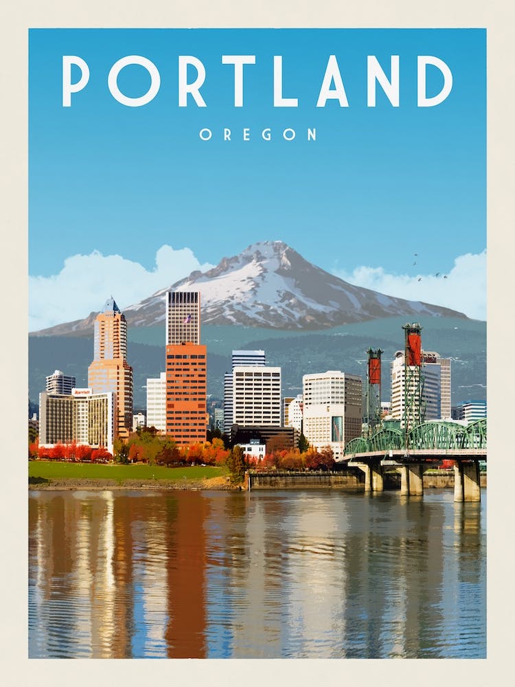Portland Oregon Travel Poster