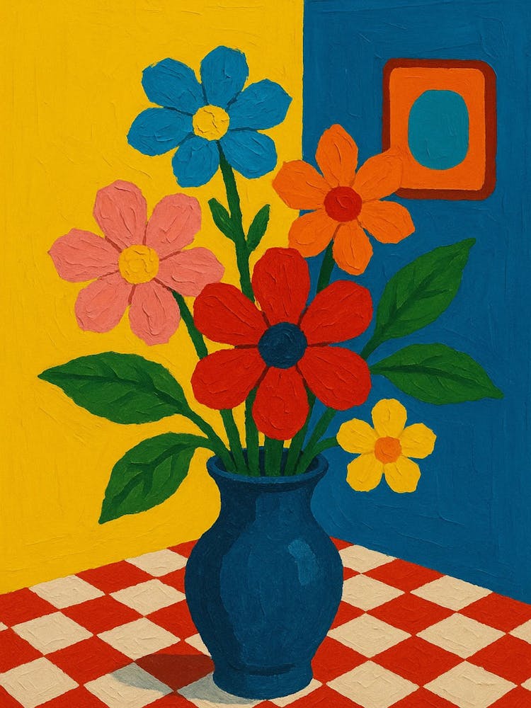 Flowers In A Blue Vase 1