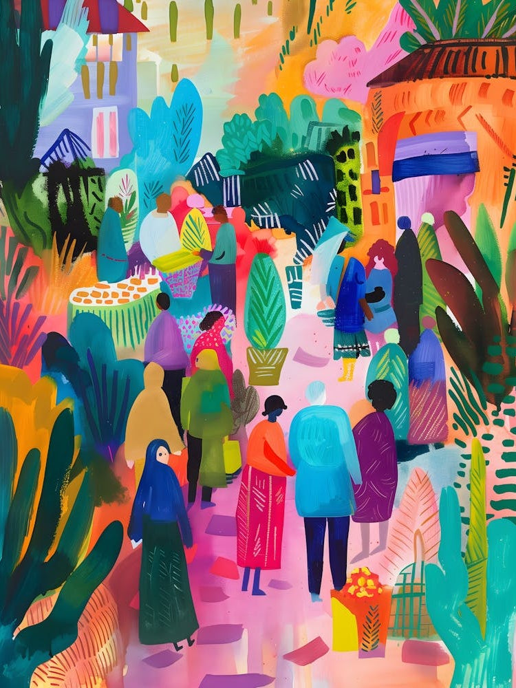 Matisse Inspired, Day At The Market, Fauvism Style