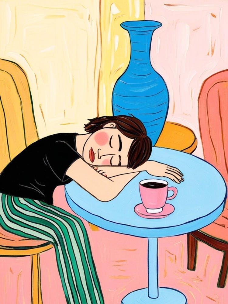 Woman Sleeping At Table