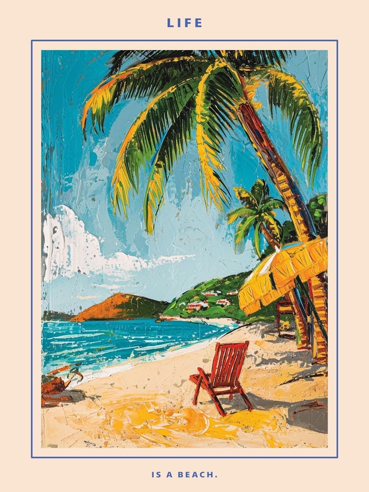 Retro Beach Scene Poster 2