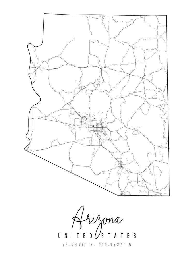 Arizona Minimal Street Map