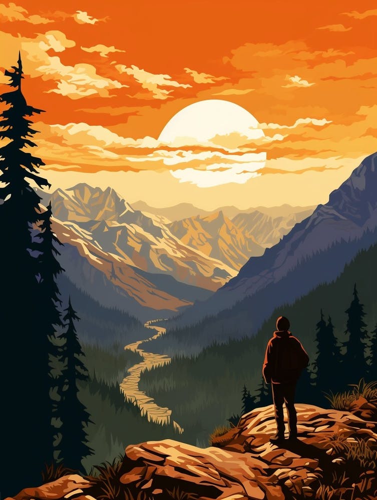 Olympic National Park Retro Pop Art 15