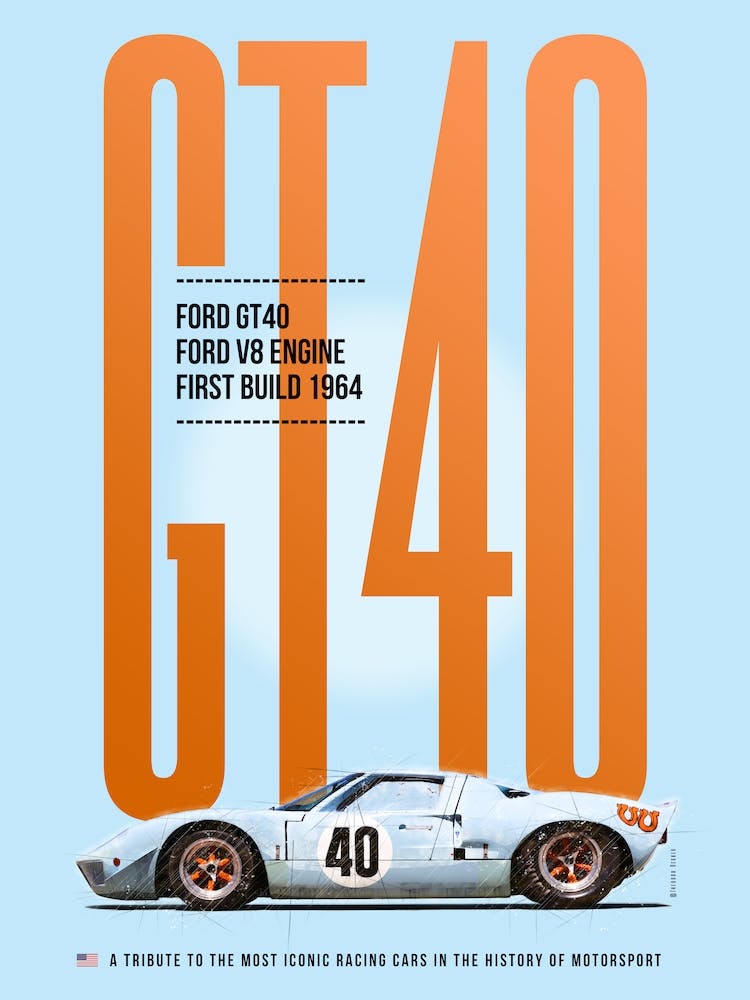 Ford GT40 Blue Orange Tribute