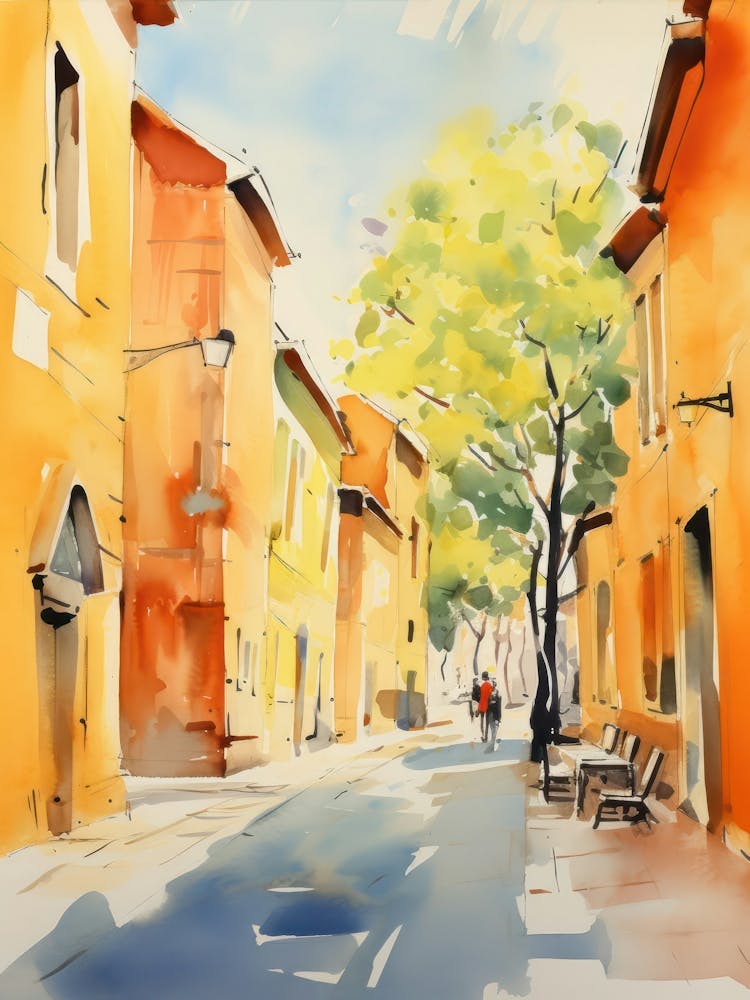 Ferrara, Italy Aquarellstraßen 2