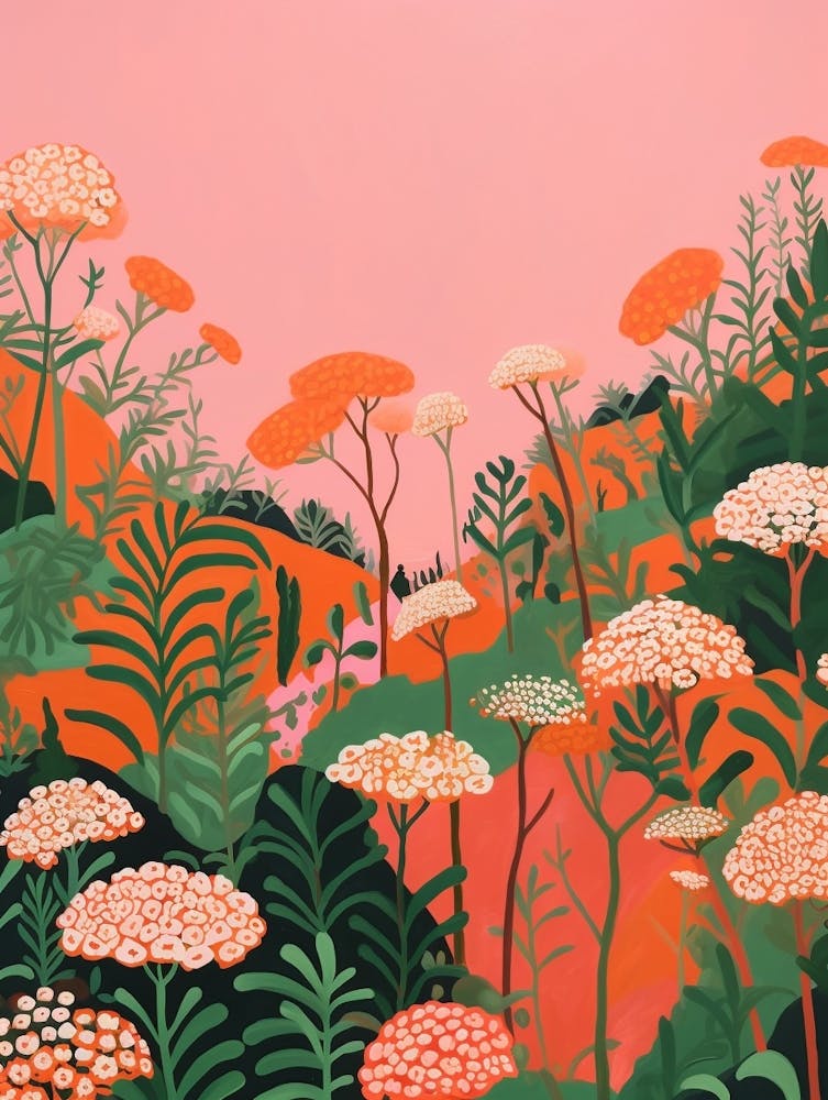 Boho Wildflower Painting Yarrow Achillea 2