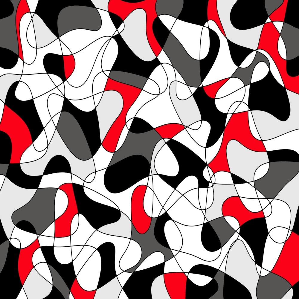 Abstract Red Black And White