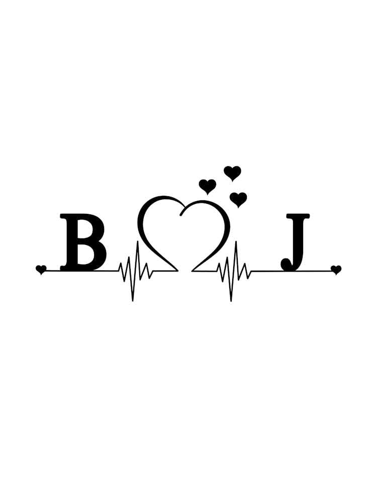 Personalized Couple Name Initial B And J Monogram