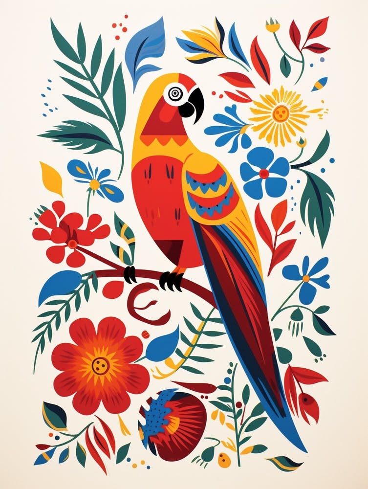 Scandinavian Bird Illustration Macaw 3