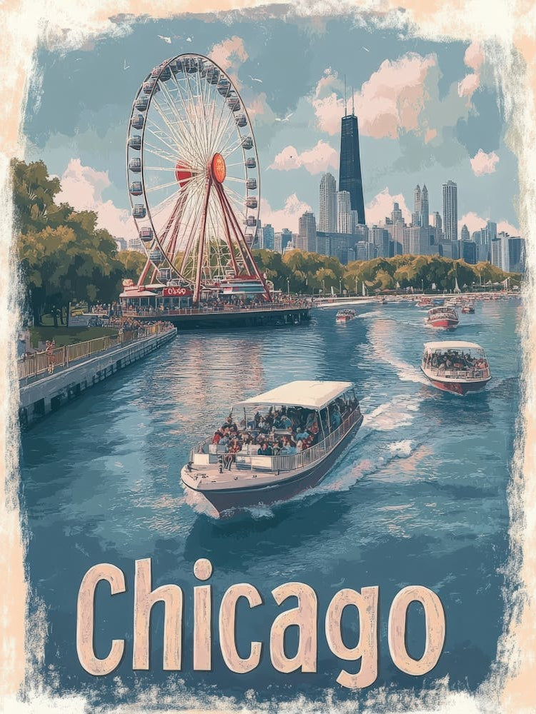 Aihrgdesign A Classic 1960s Travel Poster For Chicago 2