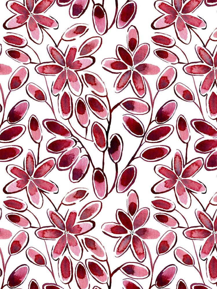 Hibiscus Abstract Floral Botanical