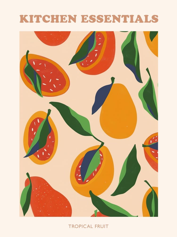 Tropical Fruit Pattern Illustration Poster 3