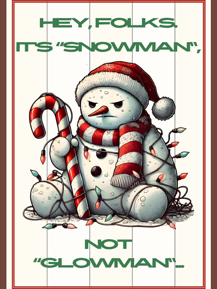 Christmas Lights Snowman White