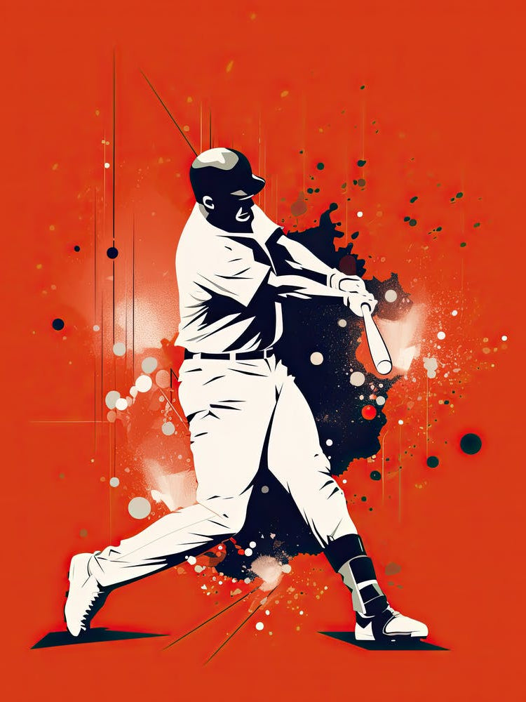 Baseball Player Hitting A Ball