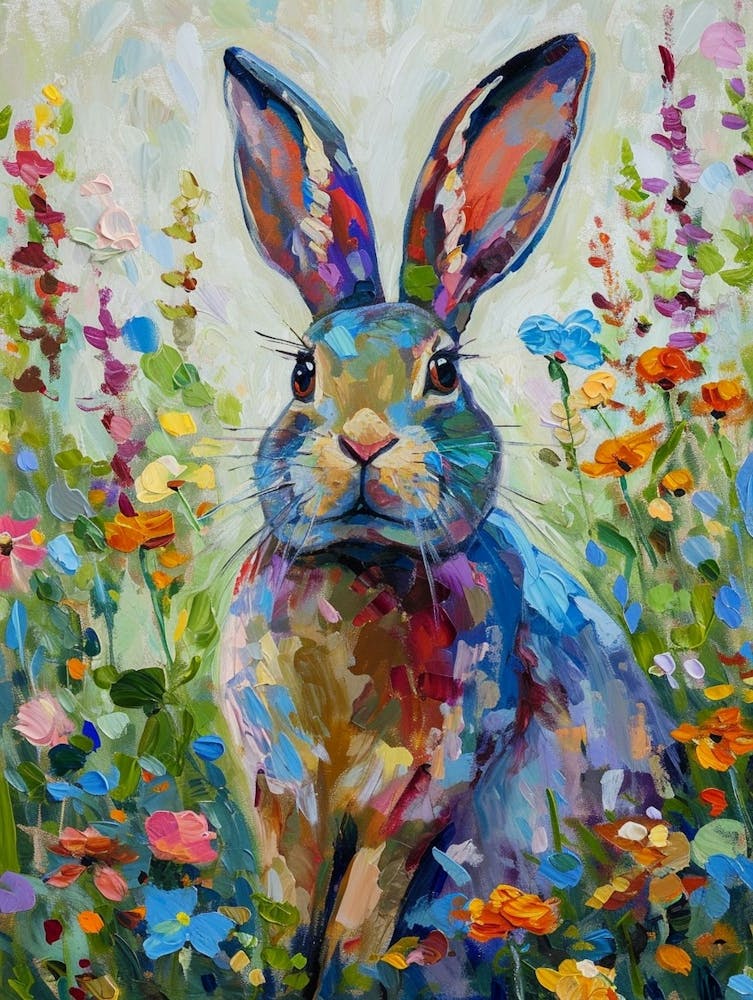 Harlequin Rabbit Gemälde 4