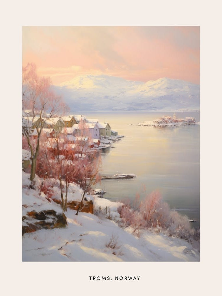 Dreamy Winter Painting Poster Troms Norway 2