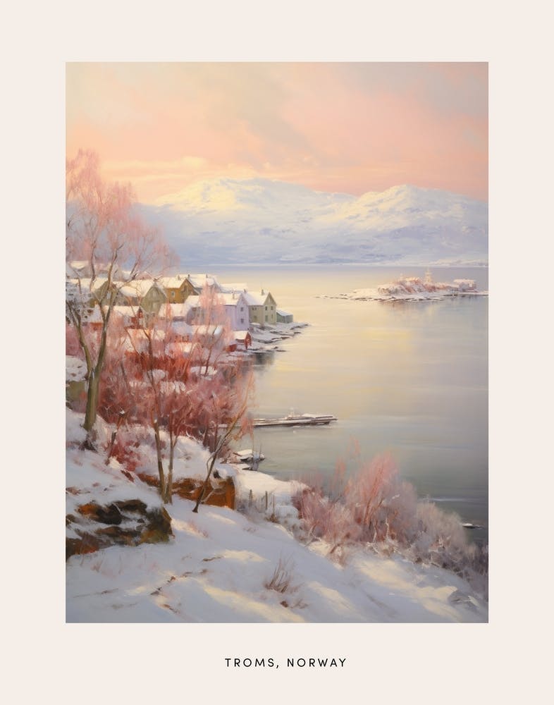 Dreamy Winter Painting Poster Troms Norway 2