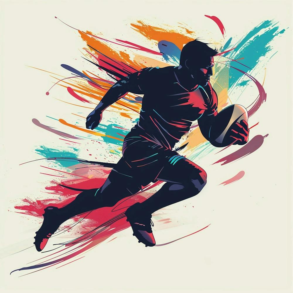 Rugby Player Running 6