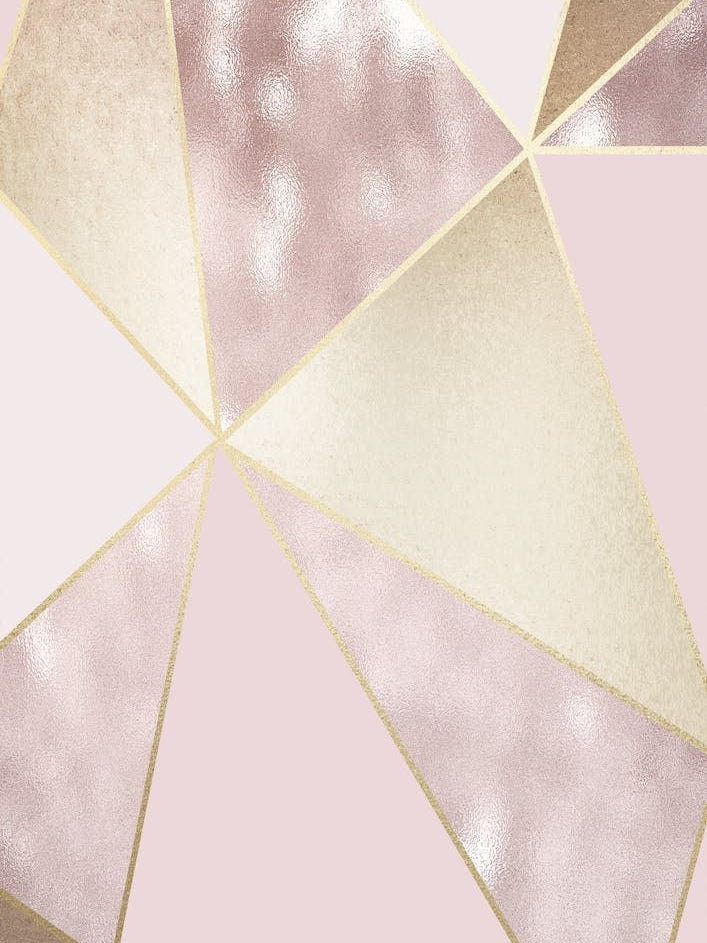 Rose Gold Baby Pink And Gold Line Abstract