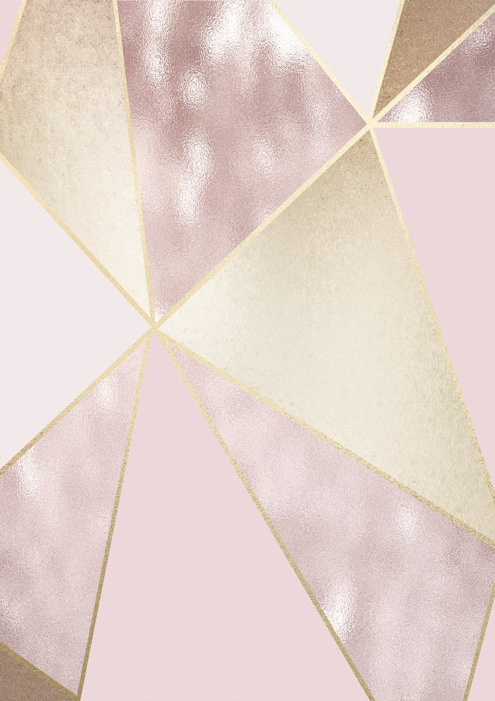 Rose Gold Baby Pink And Gold Line Abstract