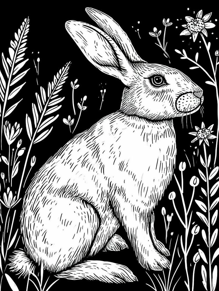 Polish Rex Rabbit Minimalist Illustration 2