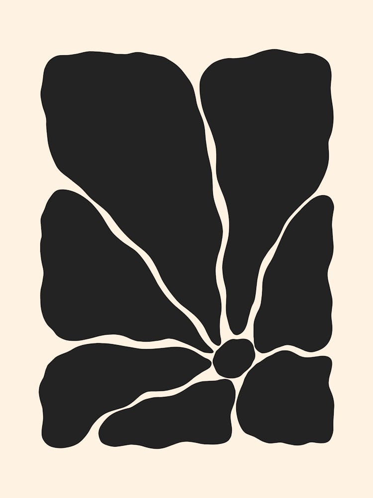 Abstract Flower 02 - Black