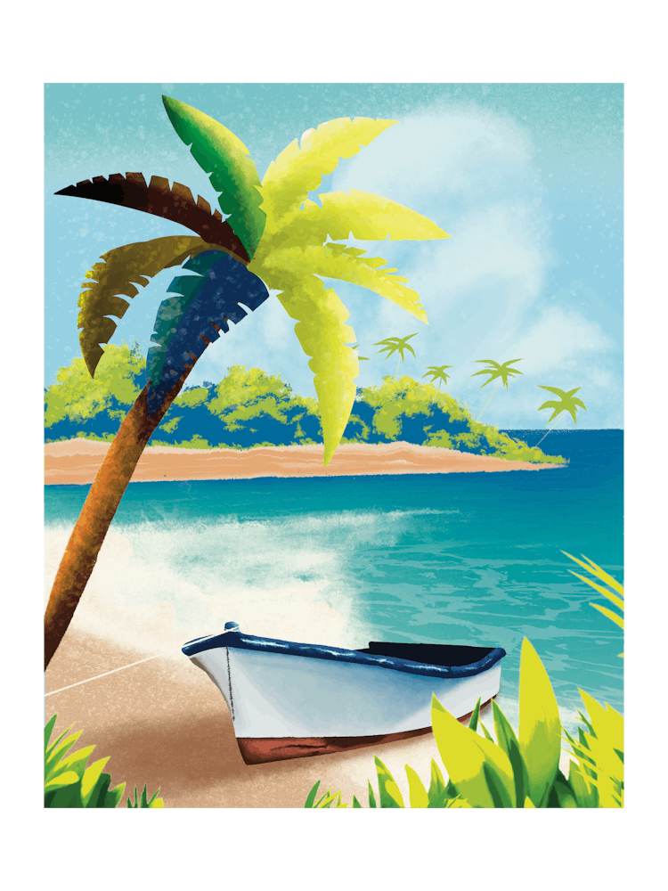 Palm Tree On The Beach